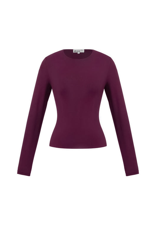 Lange mouwen shirt burgundy - By LIV Fashion