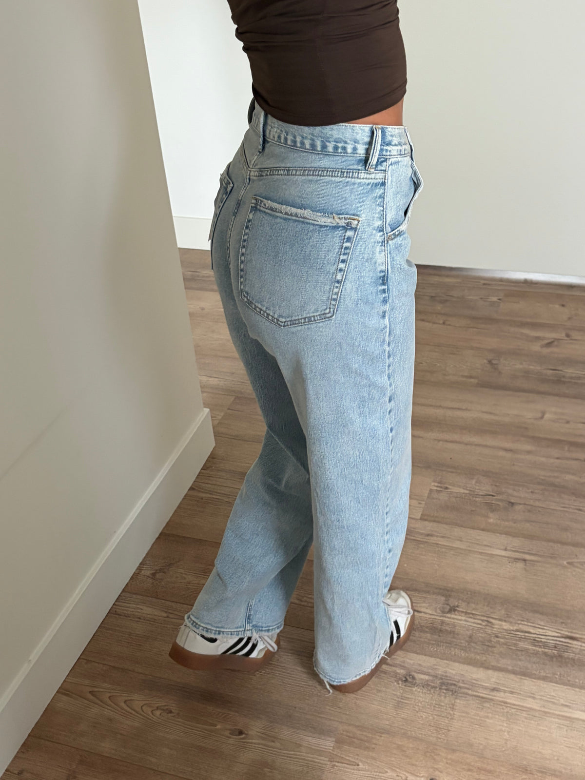 lichte denim barrel jeans voor lange dames