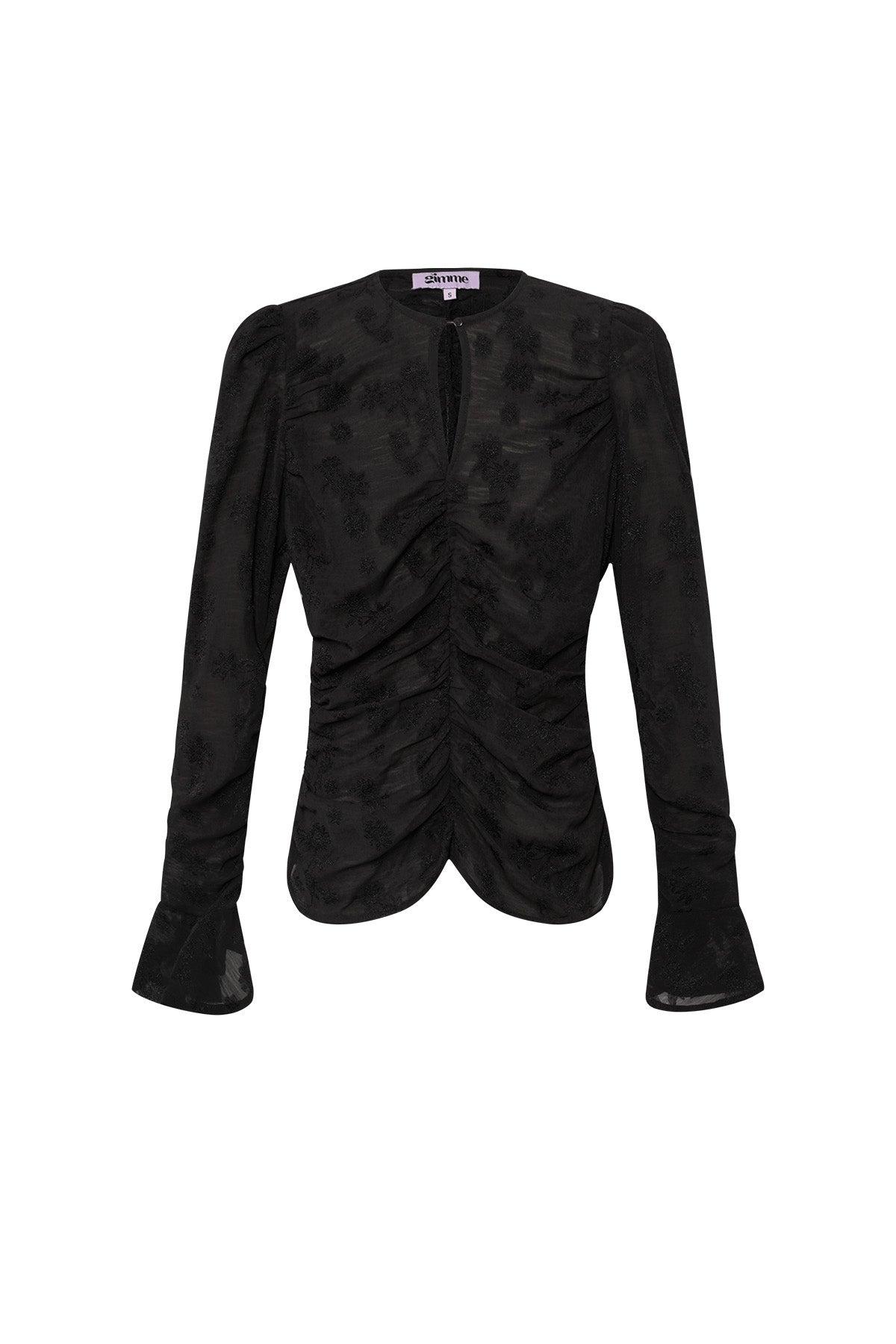 Feestdagen zwarte blouse met glitter detail - By LIV Fashion