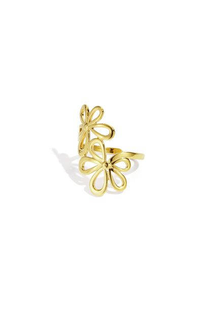 Flower statement ring van stainless steel - By LIV Fashion