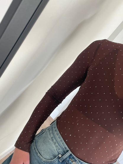 Mesh top met zilveren glitters - By LIV Fashion - Eight Paris