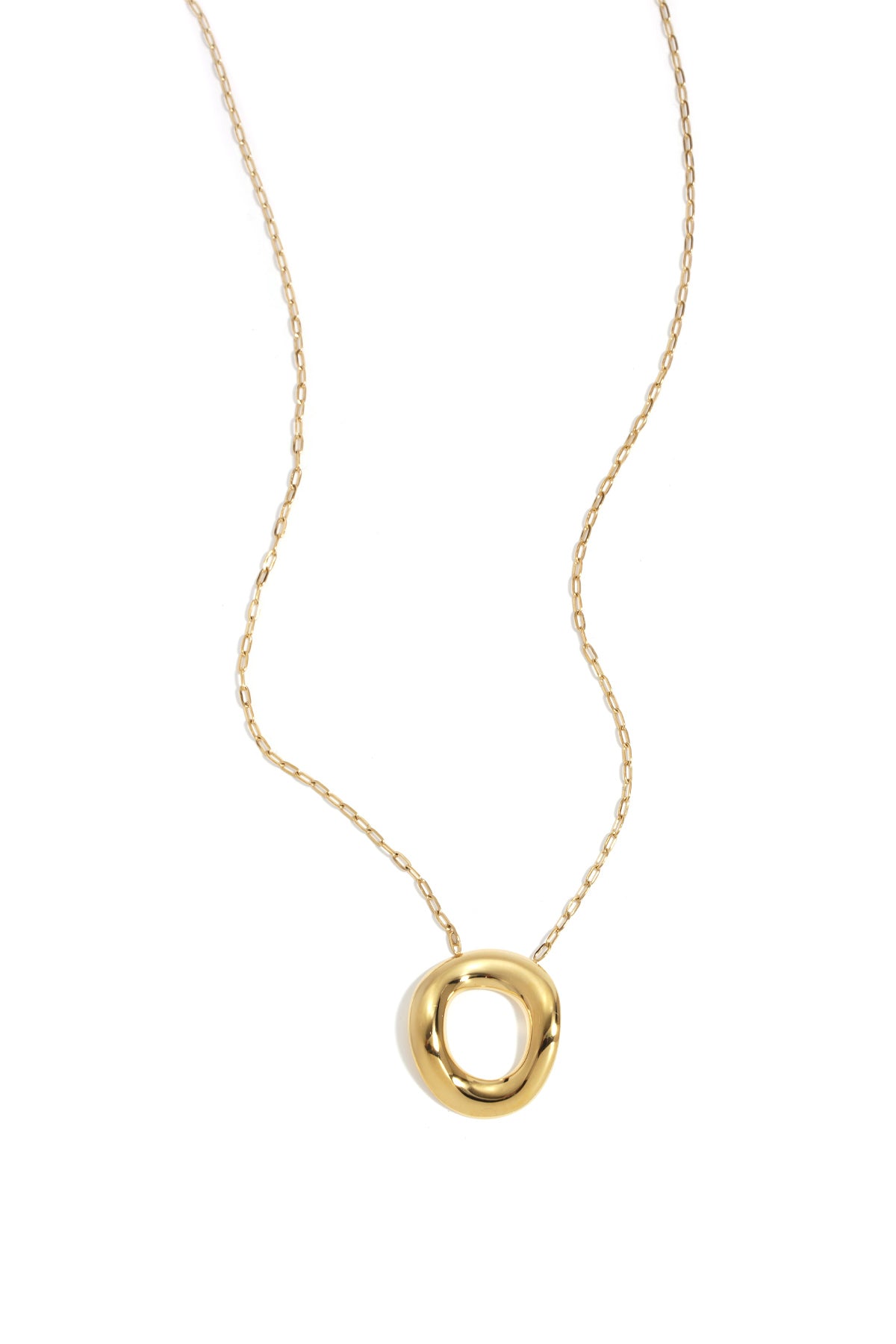Middel­lange gouden ketting met cirkelhanger voor dames - By LIV Fashion