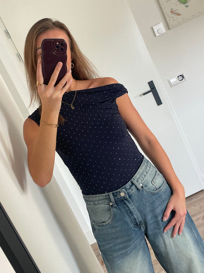 Off Shoulder top met pailetten - By LIV Fashion