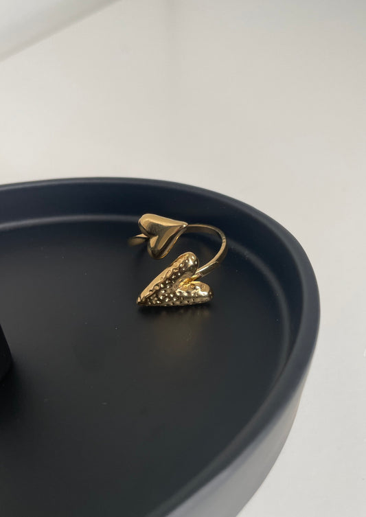 Goudkleurige ring van stainless steel verstelbaar in maat - sieraden voor dames