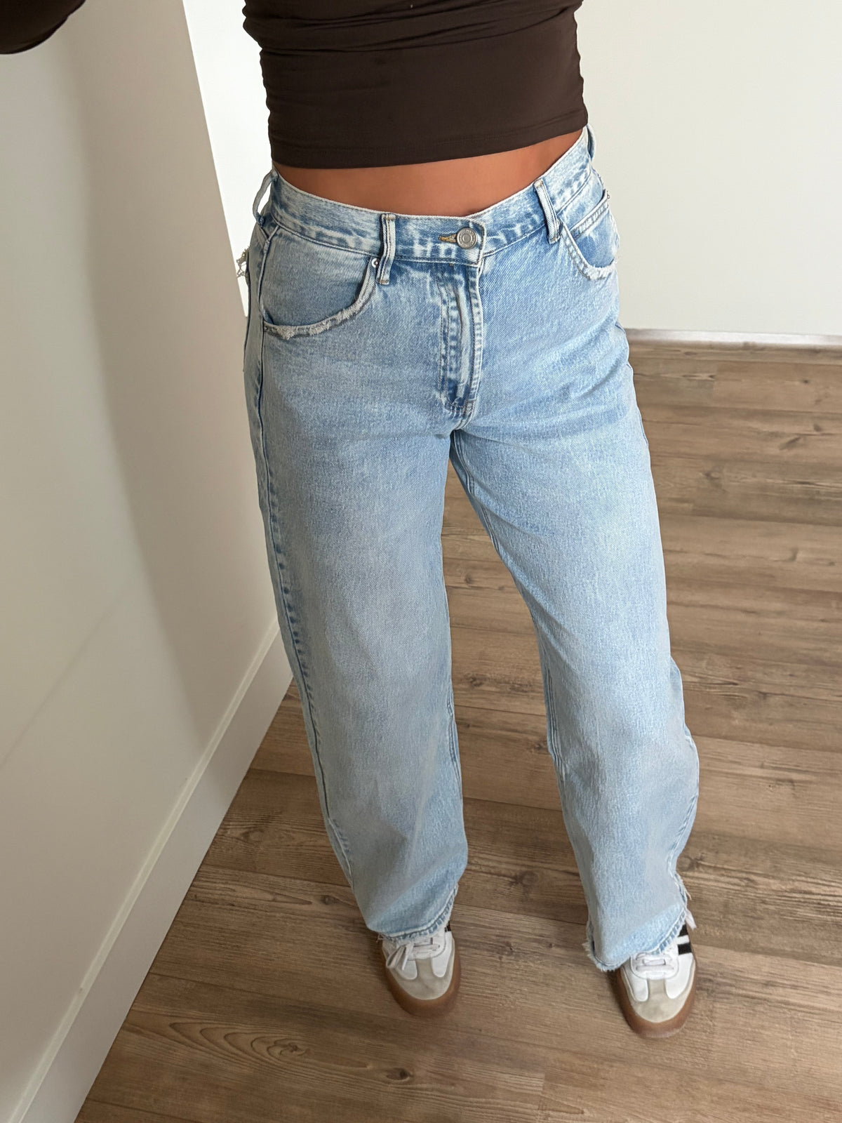 tall barrel jeans dames met stretch